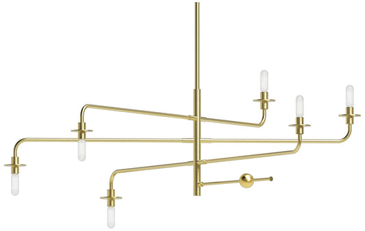 Atelier 40.25" 6 Light  Satin Brass Pendant