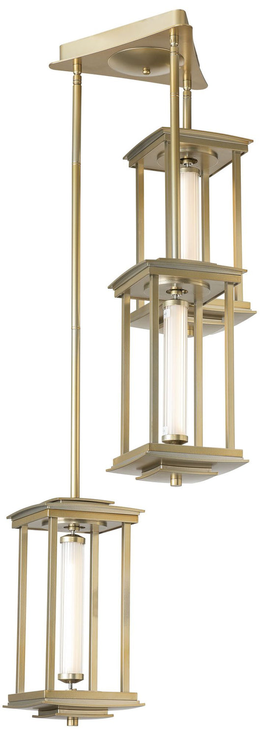 Athena 15.2" High Triple Modern Brass Lantern