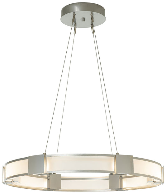 Aura Glass Pendant - Sterling Finish - Frosted Glass - Standard Height