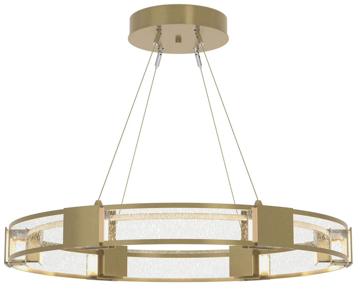 Aura Pendant - Modern Brass - Seeded Clear