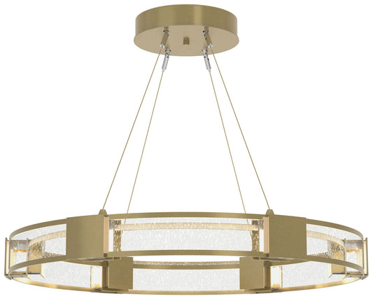 Aura Pendant - Modern Brass - Seeded Clear