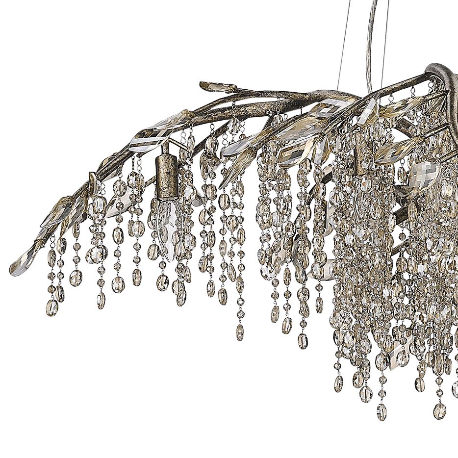 Autumn Twilight 40"W Mystic Gold Crystal 12-Light Chandelier