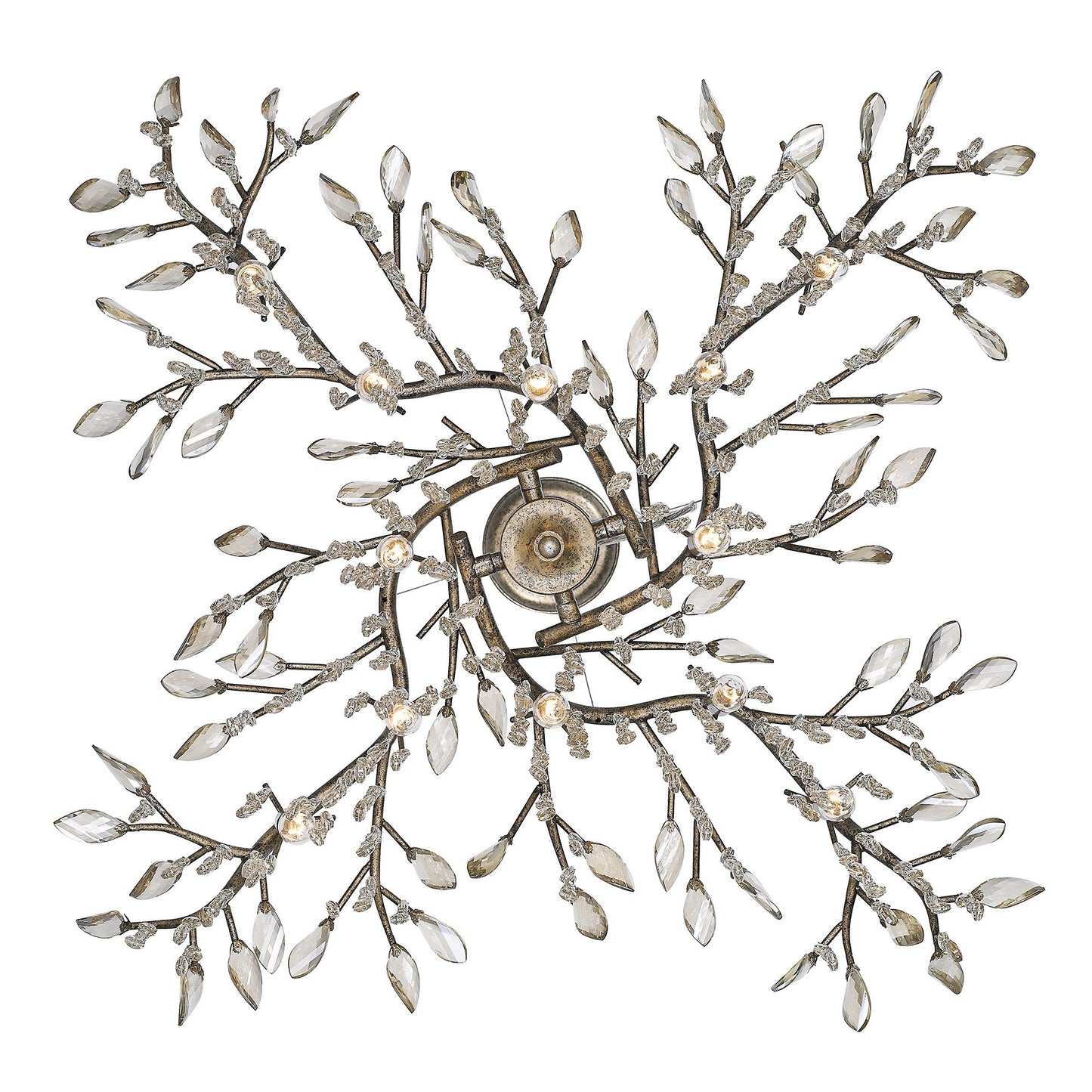 Autumn Twilight 40"W Mystic Gold Crystal 12-Light Chandelier