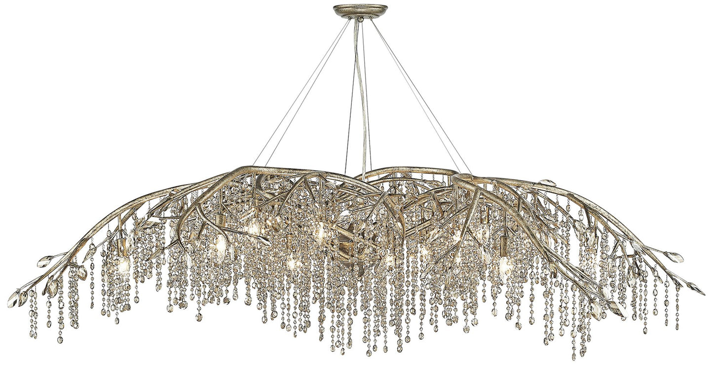 Autumn Twilight 80" Wide Mystic Gold 24-Light Chandelier