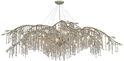 Autumn Twilight 80" Wide Mystic Gold 24-Light Chandelier