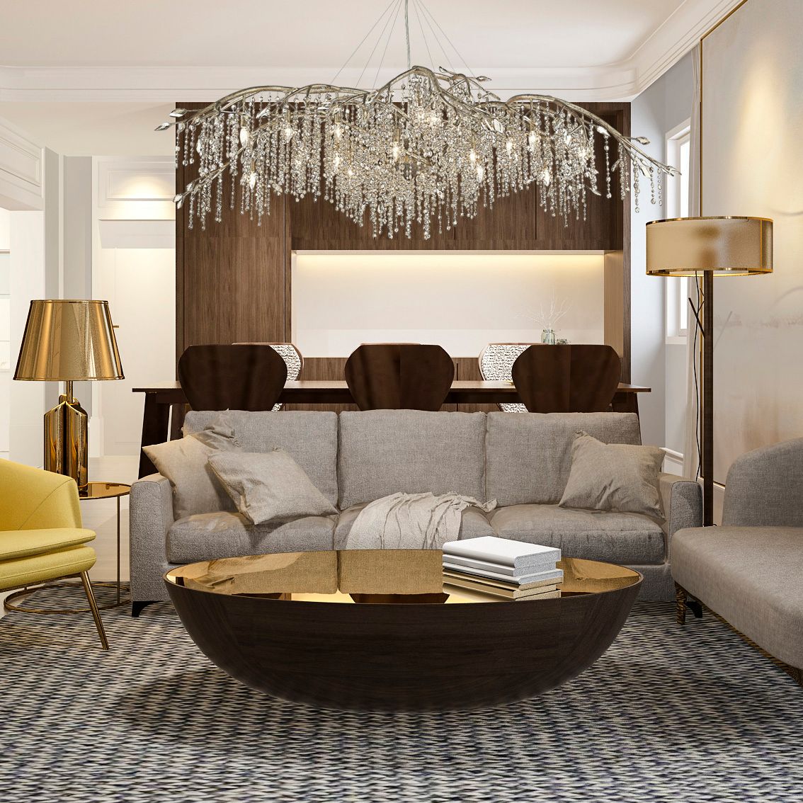 Autumn Twilight 80" Wide Mystic Gold 24-Light Chandelier