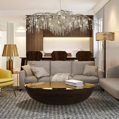 Autumn Twilight 80" Wide Mystic Gold 24-Light Chandelier