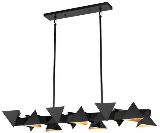 Avante 12-Light Geometric Triangular Matte Black Linear Pendant