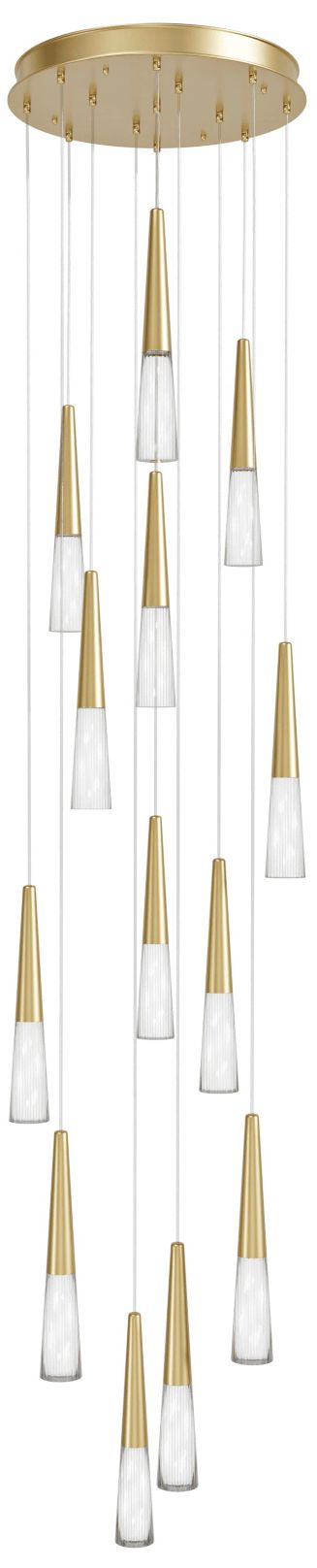 Avenue Encino 22" Wide Brushed Brass Multi-Light LED Pendant
