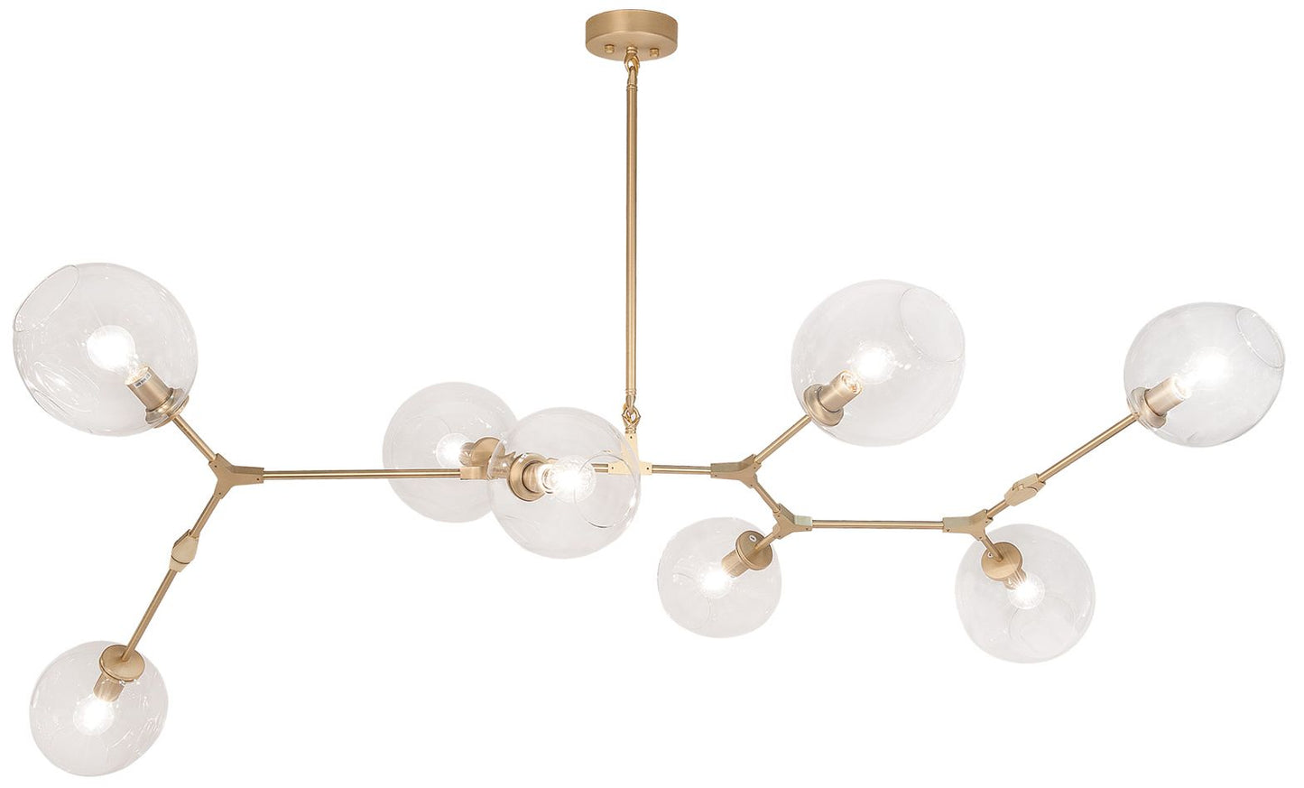 Avenue Lighting Fairfax 78" Wide 8-Light Modern Brass Chandelier