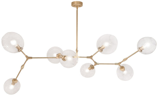 Avenue Lighting Fairfax 78" Wide 8-Light Modern Brass Chandelier