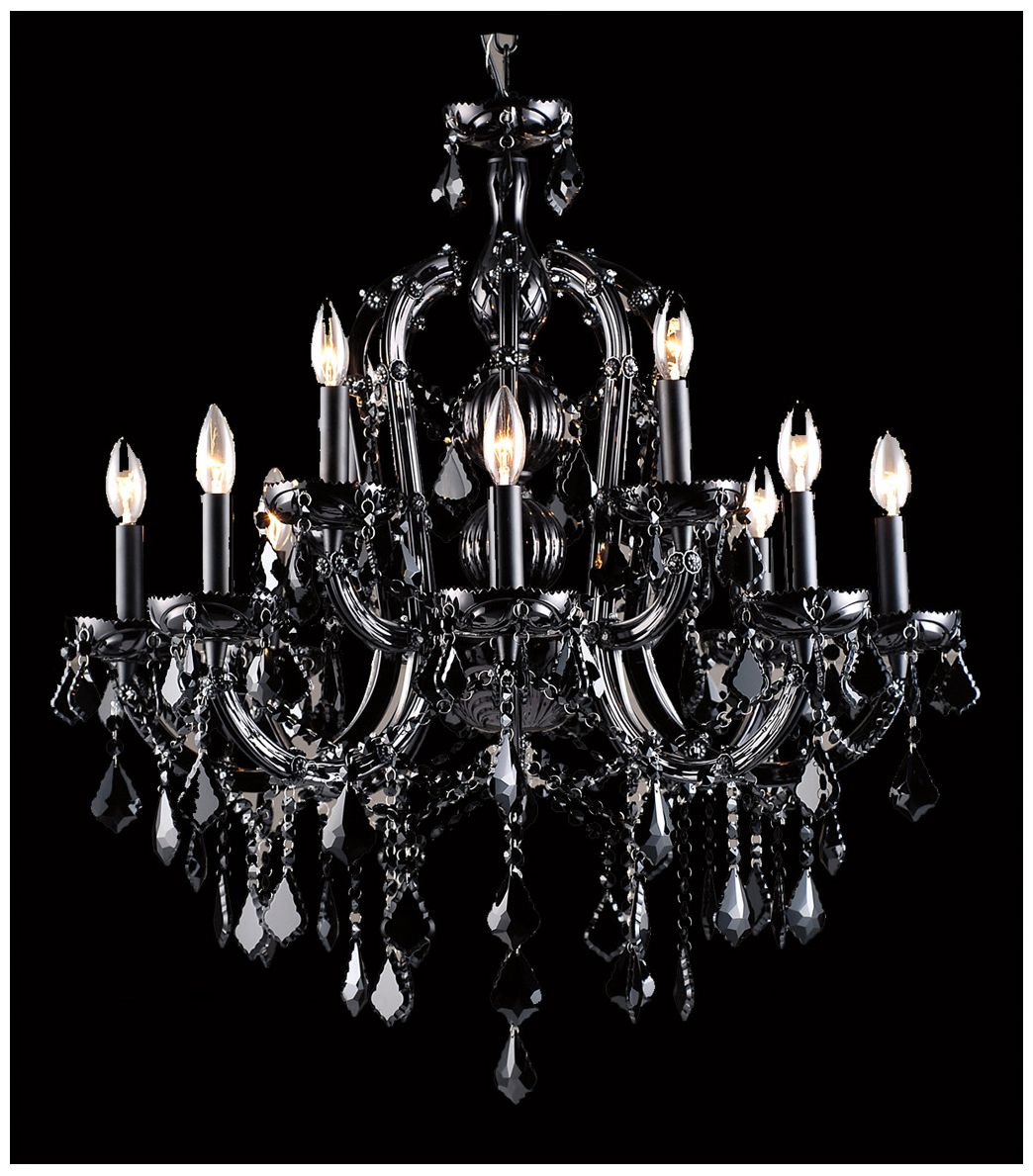 Avenue Lighting Onyx Ln. Collection Hanging Chandelier Black Crystal