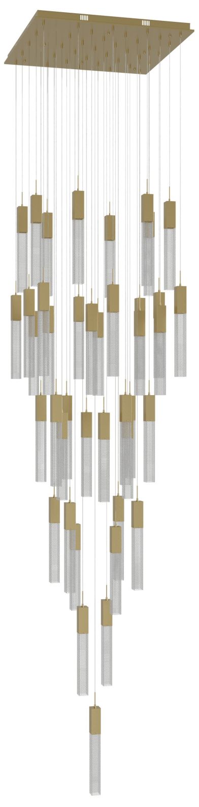 Avenue Lighting Original Glacier Snow 41 Light Pendant 174" Brushed Br