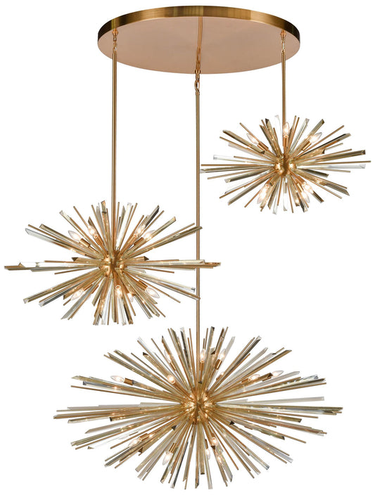 Avenue Lighting Palisades Ave. Hanging Cluster Chandelier 217" Aged Br