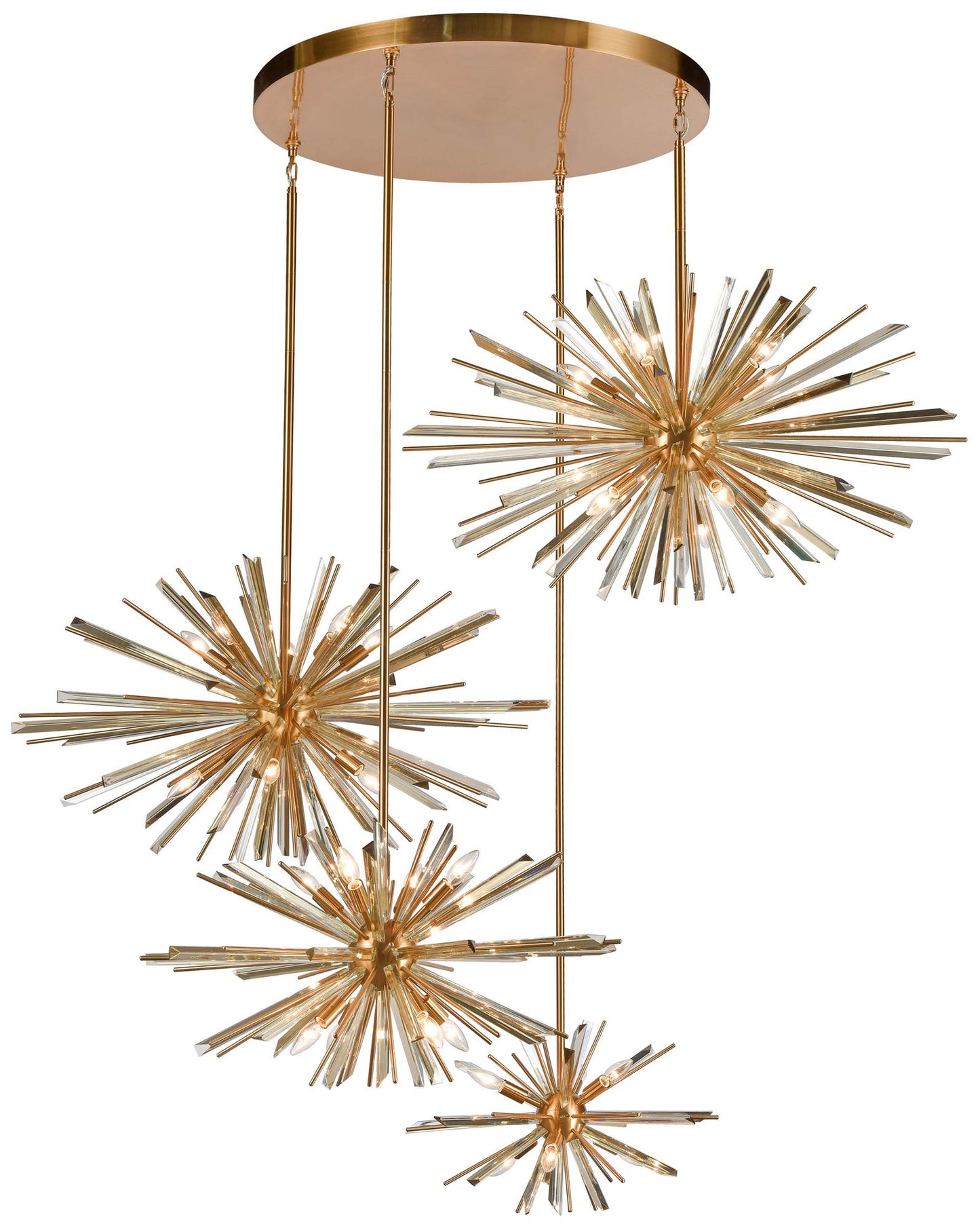 Avenue Lighting Palisades Ave. Hanging Cluster Chandelier 219" Aged Br