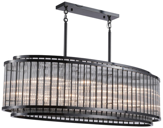 Avenue Lighting Waldorf Collection Oval Chandelier Polished Gunmetal