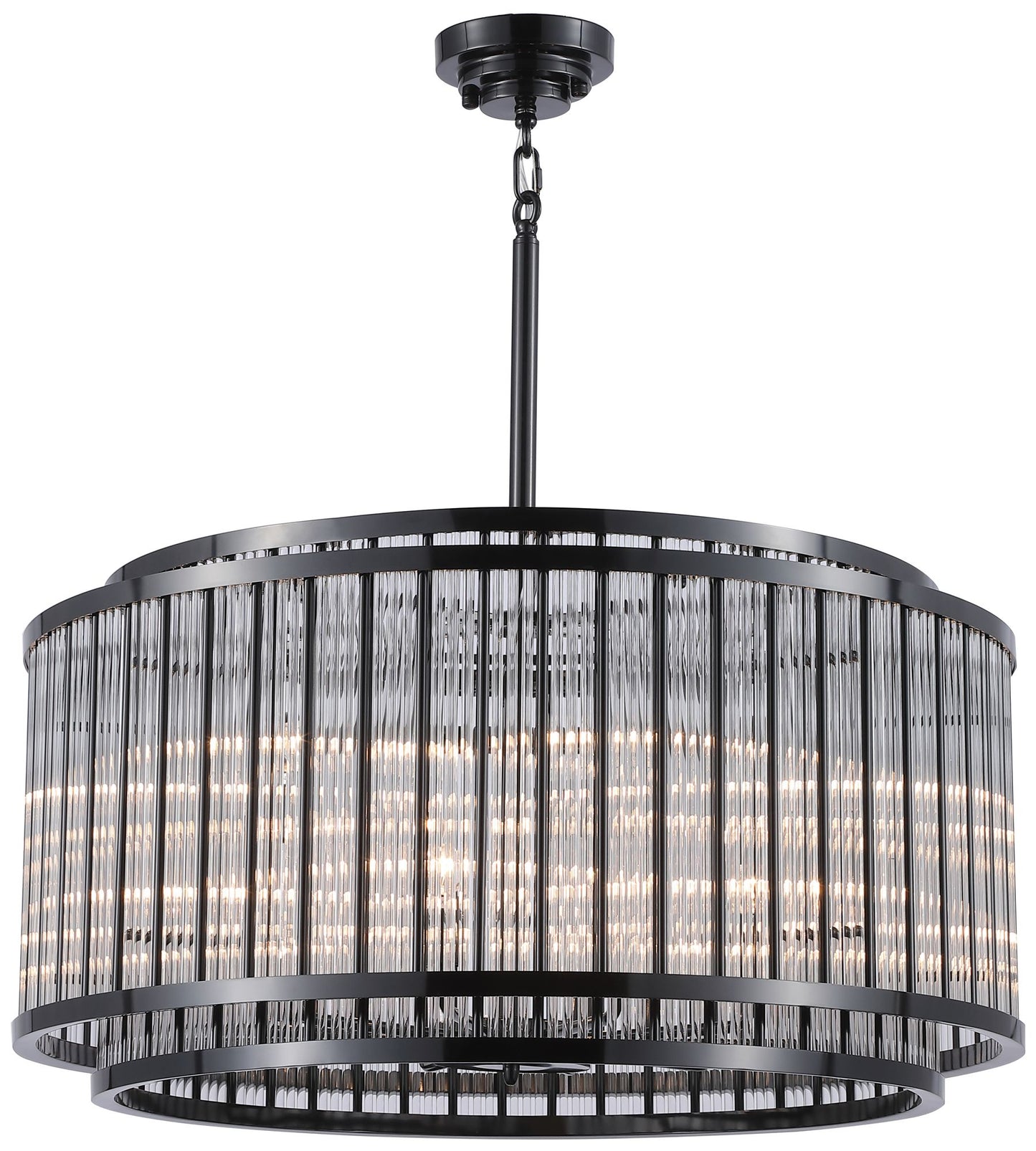 Avenue Lighting Waldorf Collection Round Chandelier Polished Gunmetal