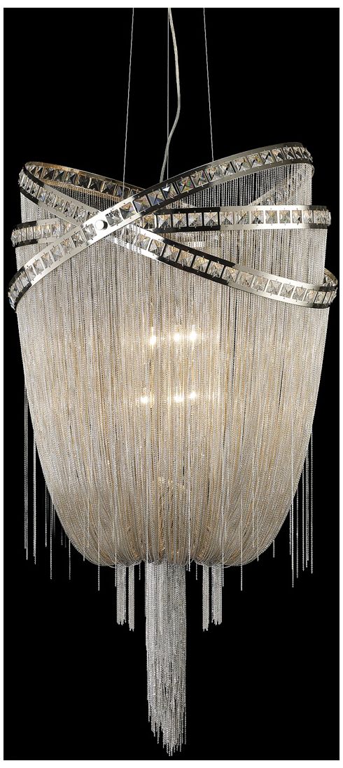 Avenue Lighting Wilshire Blvd. Collection Chandelier Polished Nickel