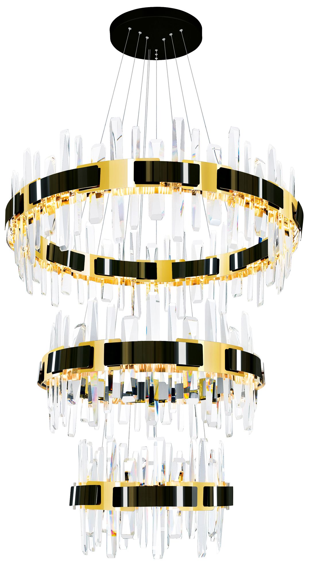 Aya LED Integrated Pearl Black Chandelier