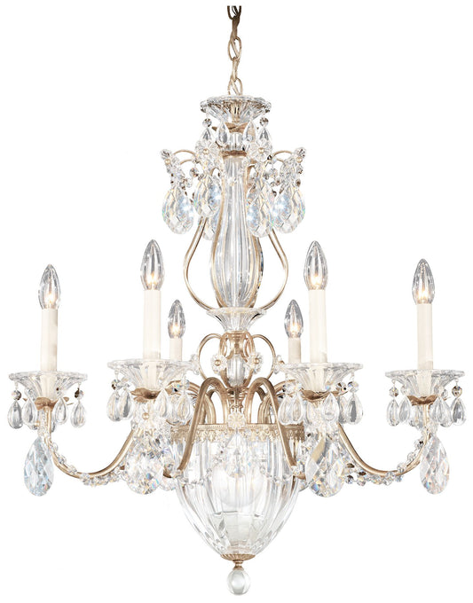 Bagatelle 22.5"H x 21"W 7-Light Crystal Chandelier in Antique Sil