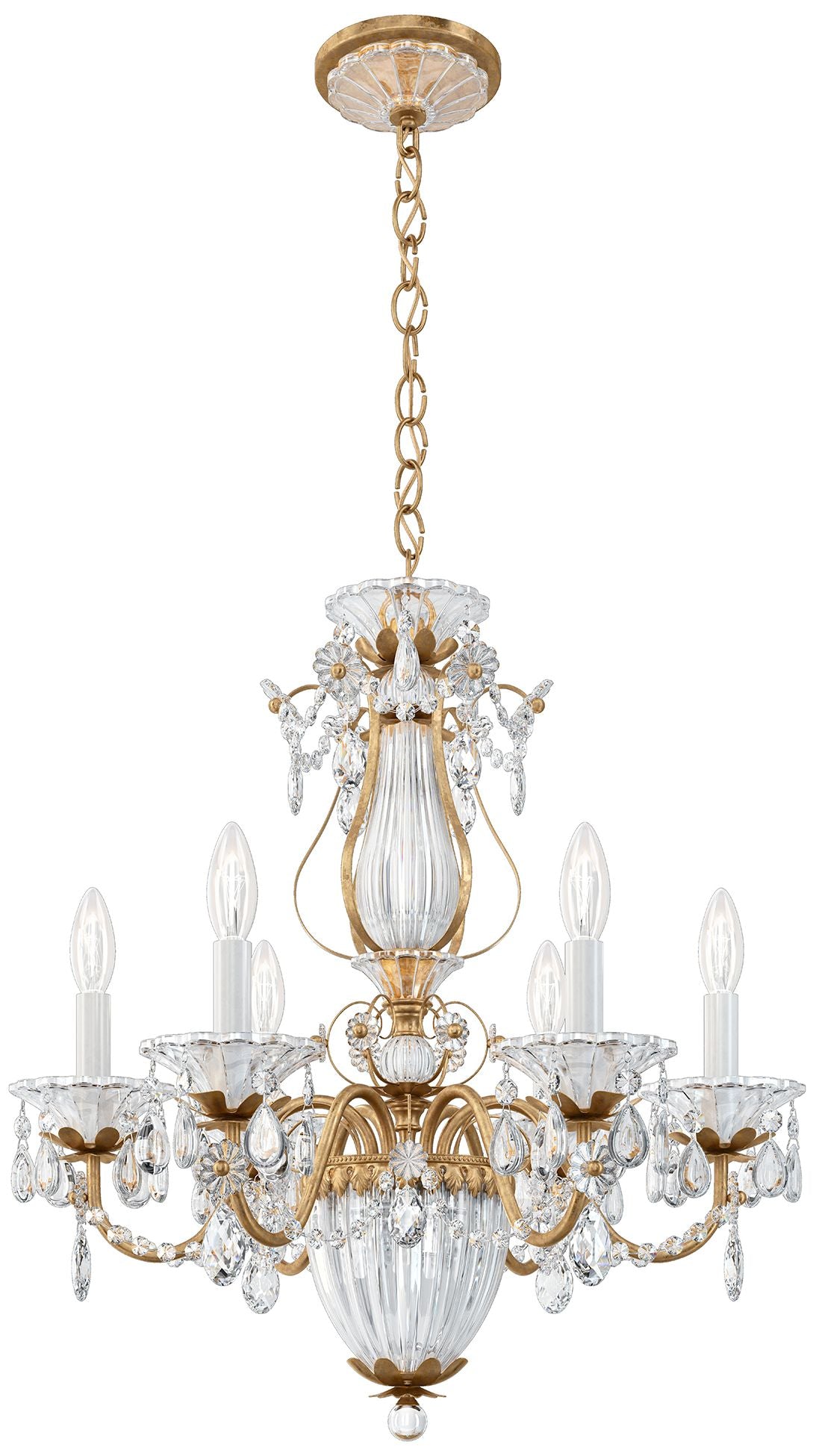 Bagatelle 22.5"H x 21"W 7-Light Crystal Chandelier in French Gold