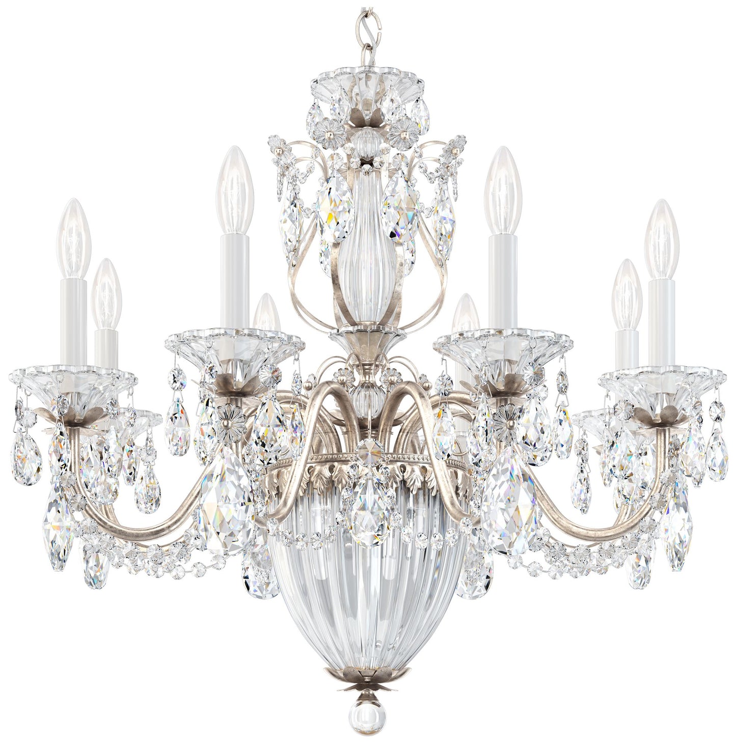 Bagatelle 24.5"H x 26.5"W 11-Light Crystal Chandelier in Antique