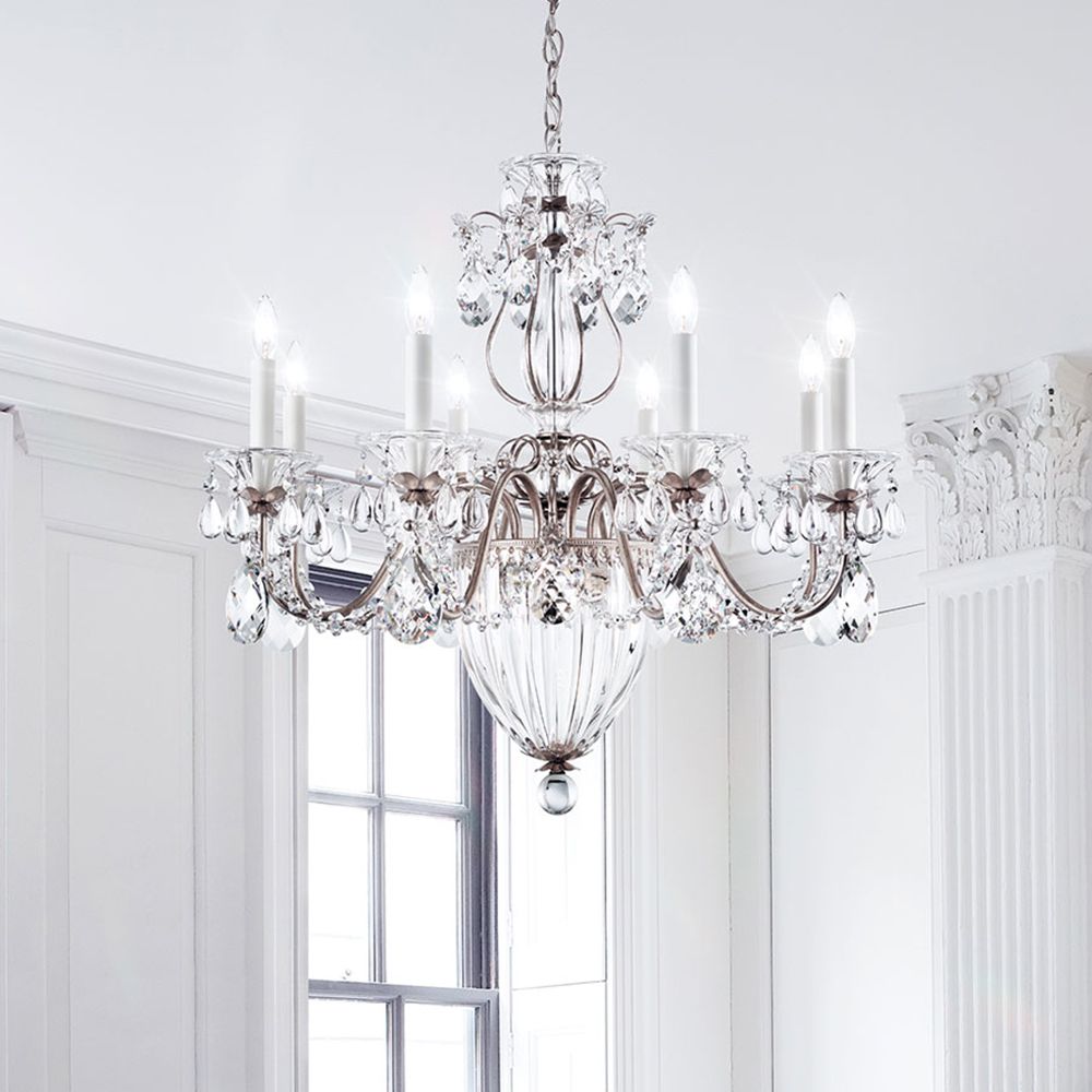 Bagatelle 24.5"H x 26.5"W 11-Light Crystal Chandelier in Antique