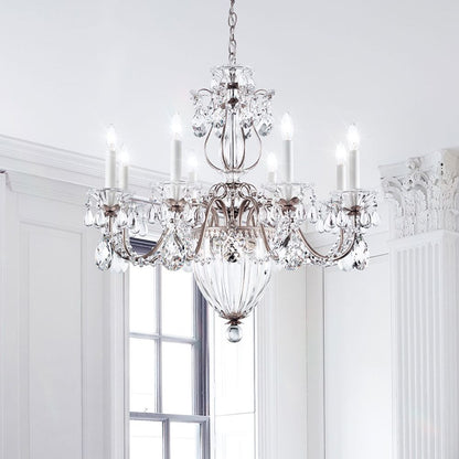Bagatelle 24.5"H x 26.5"W 11-Light Crystal Chandelier in Antique