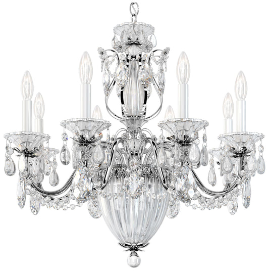 Bagatelle 24.5"H x 26.5"W 11-Light Crystal Chandelier in Silver