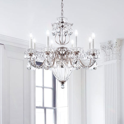 Bagatelle 24.5"H x 26.5"W 11-Light Crystal Chandelier in Silver