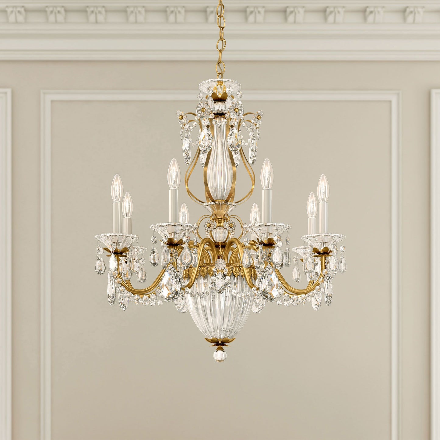 Bagatelle 29"H x 26.5"W 11-Light Crystal Chandelier in Heirloom G