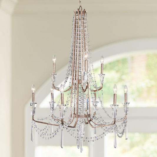 Barcelona 34 1/2" Wide Transcend Silver Crystal Chandelier