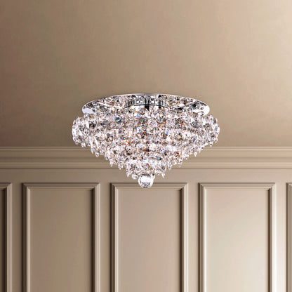 Baronet 11"H x 19"W 4-Light Crystal Flush Mount in Polished Stain