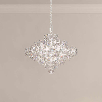 Baronet 15"H x 19"W 8-Light Crystal Pendant in Polished Stainless