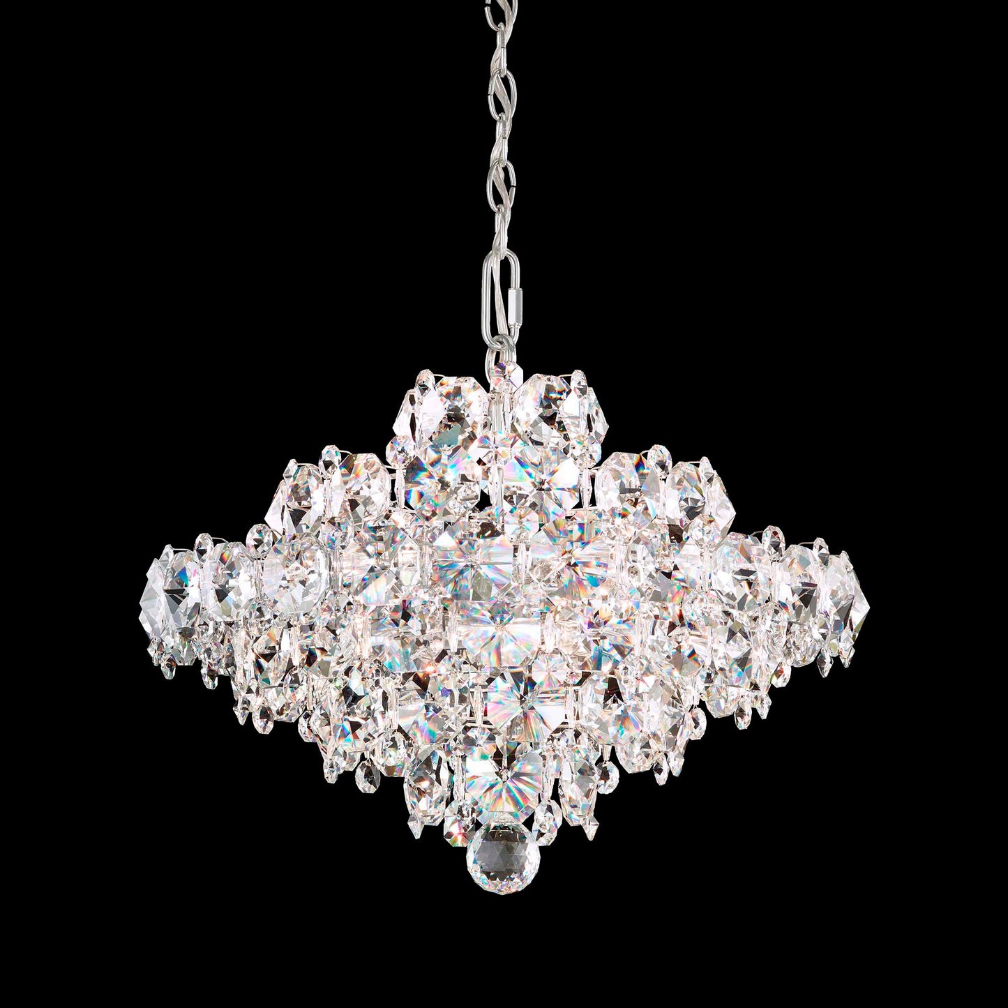 Baronet 15"H x 19"W 8-Light Crystal Pendant in Polished Stainless