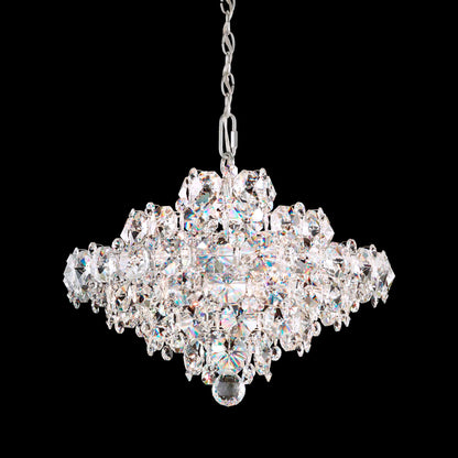Baronet 15"H x 19"W 8-Light Crystal Pendant in Polished Stainless