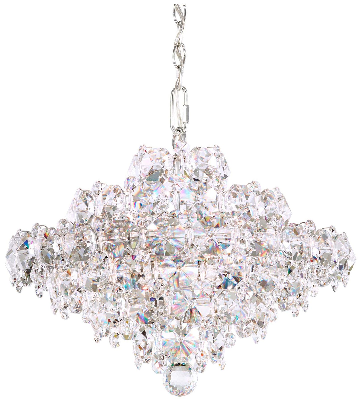 Baronet 15"H x 19"W 8-Light Crystal Pendant in Polished Stainless