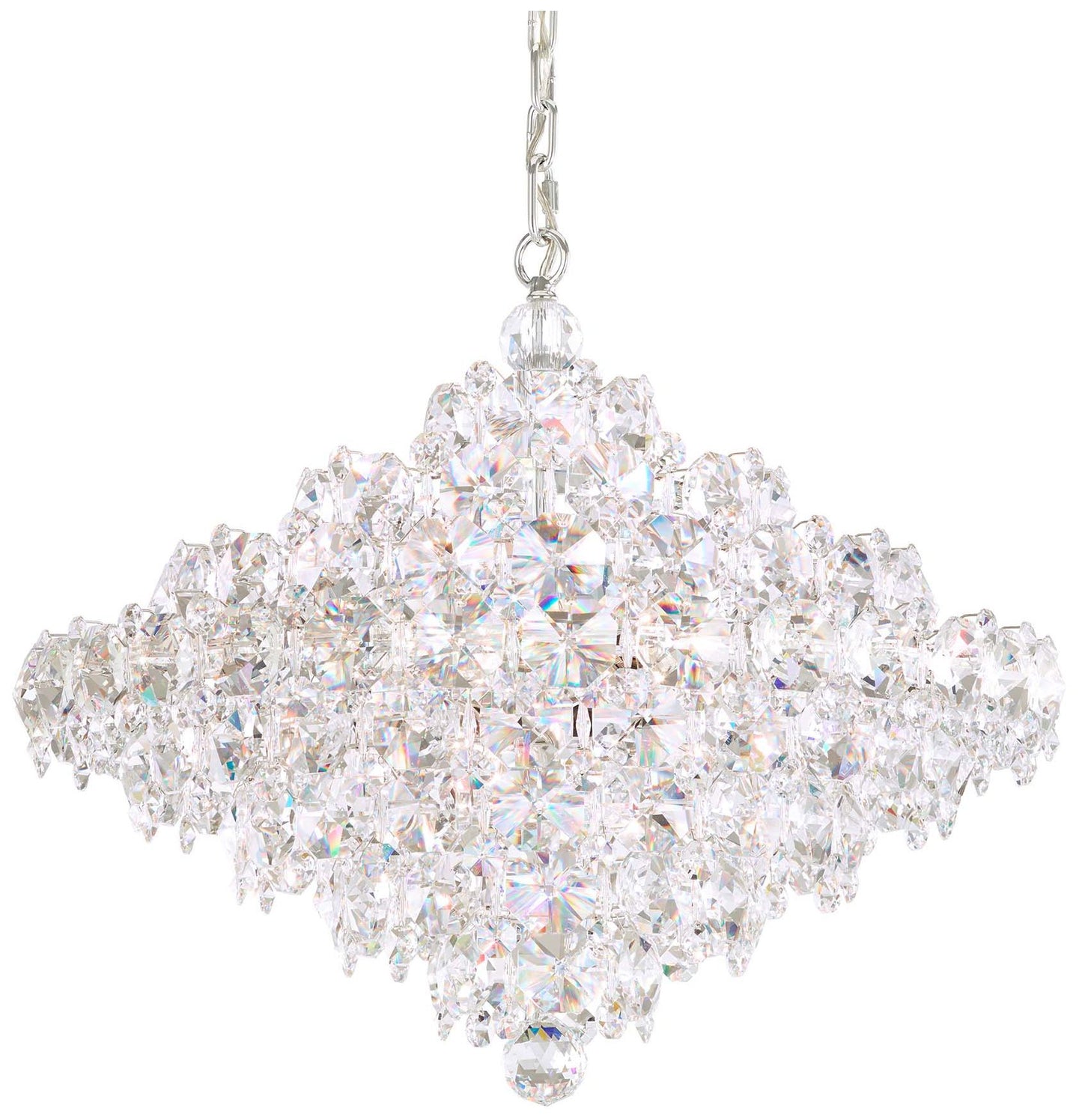 Baronet 20"H x 24"W 12-Light Crystal Pendant in Polished Stainles