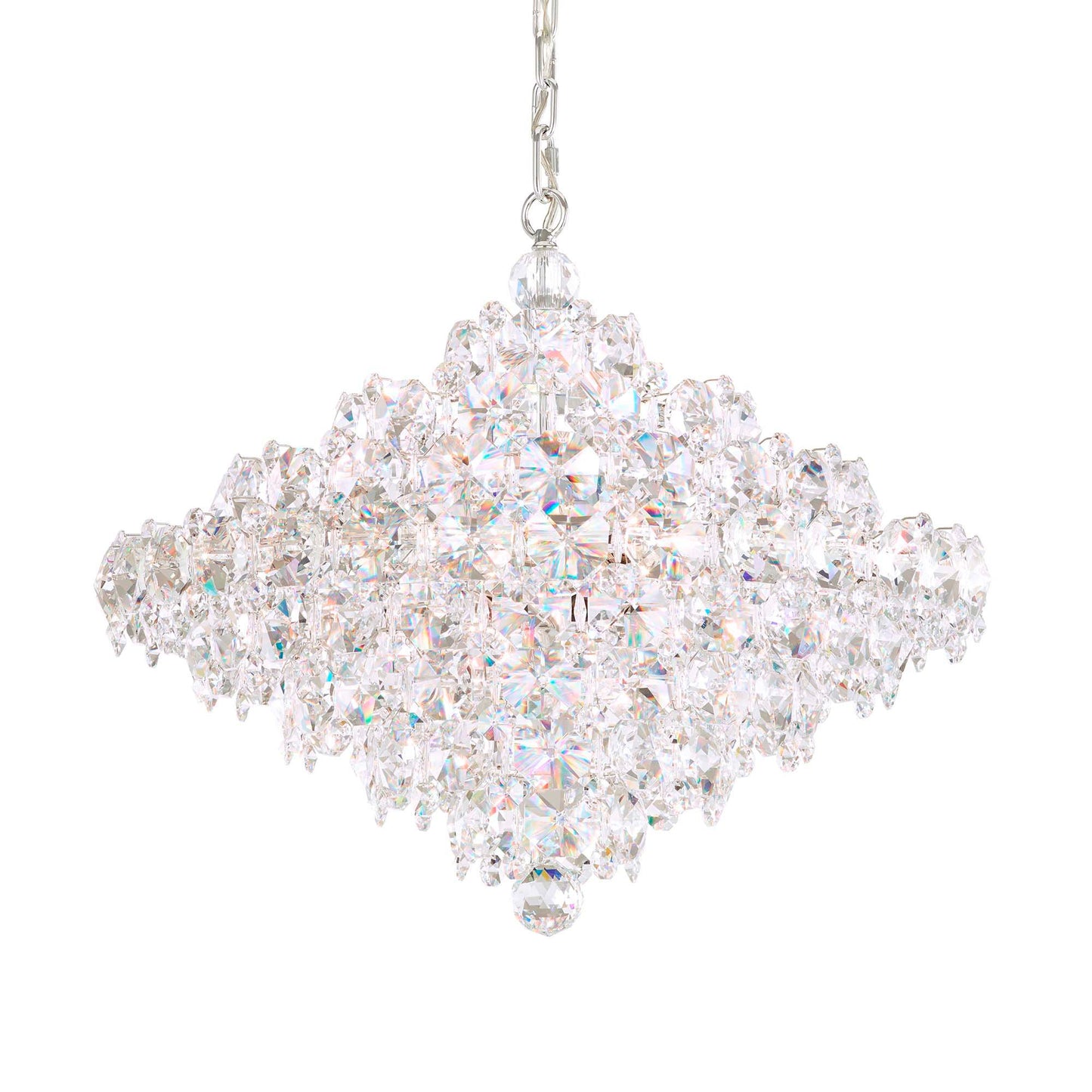 Baronet 20"H x 24"W 12-Light Crystal Pendant in Polished Stainles