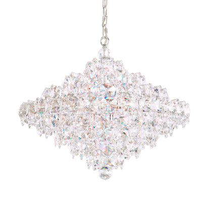 Baronet 20"H x 24"W 12-Light Crystal Pendant in Polished Stainles