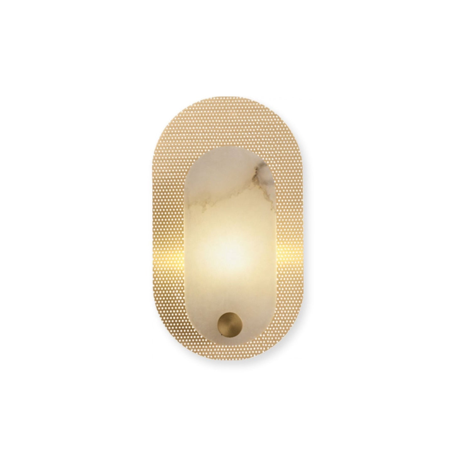 Perforated Oval Alabaster Wall Sconce