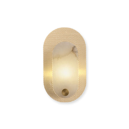 Perforated Oval Alabaster Wall Sconce