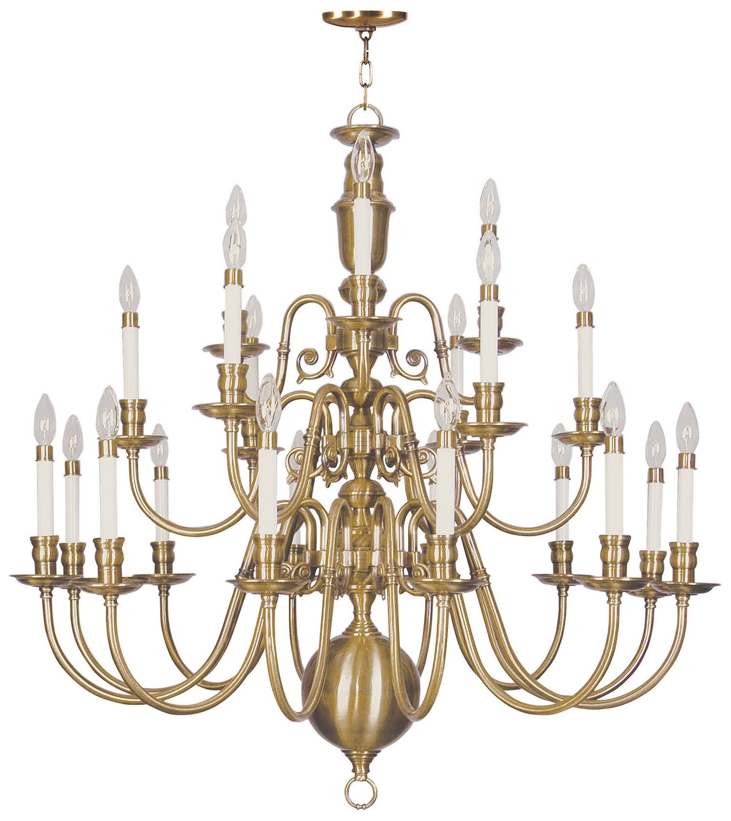 Beacon Hill 21 Light Flemish Brass Chandelier