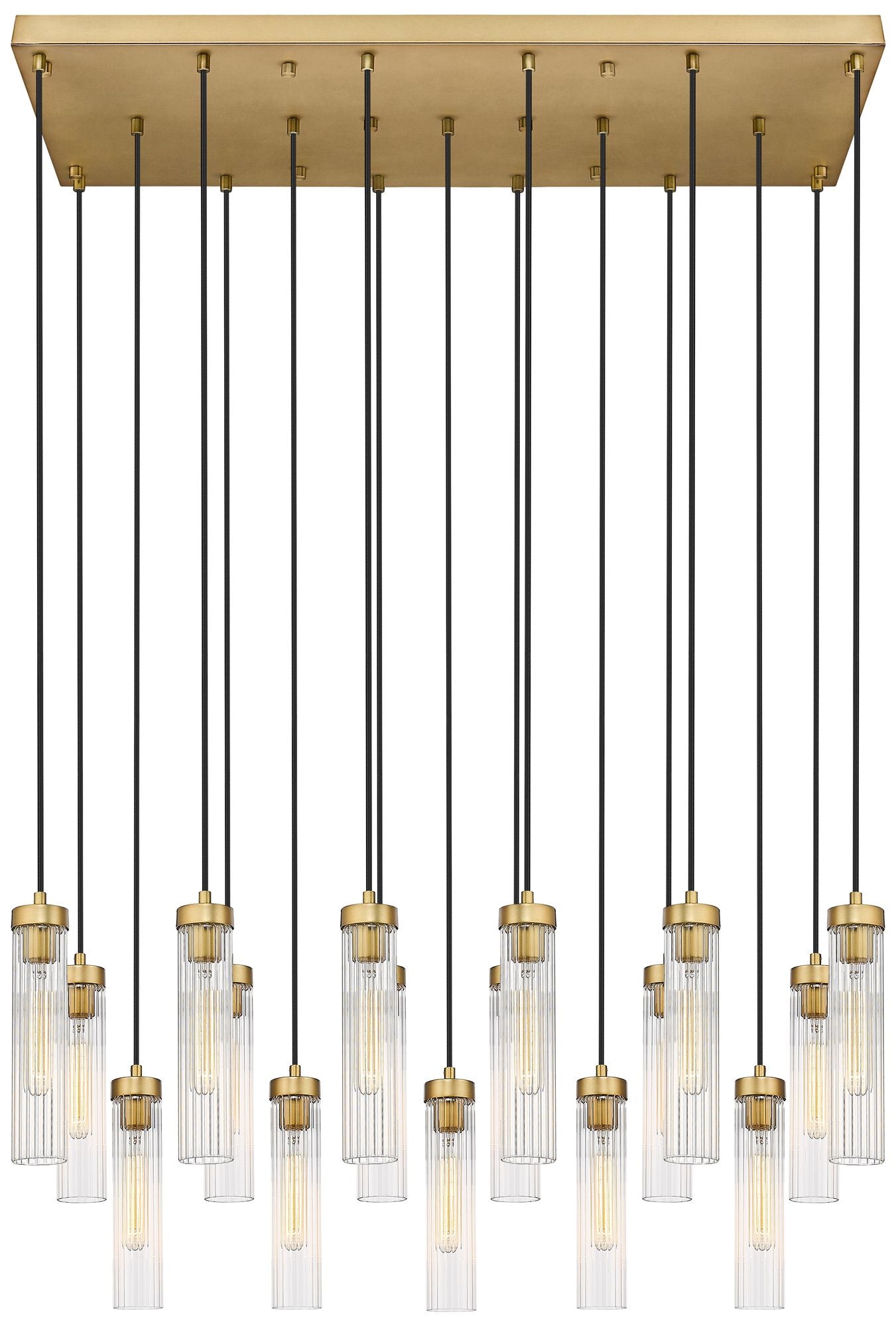 Beau by Z-Lite Rubbed Brass 17 Light Linear Chandelier