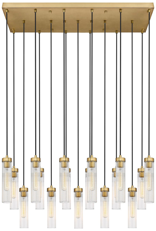 Beau by Z-Lite Rubbed Brass 17 Light Linear Chandelier