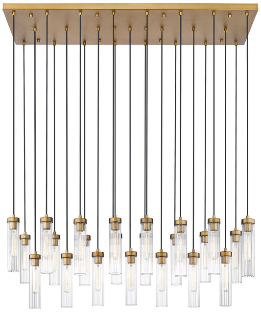 Beau by Z-Lite Rubbed Brass 23 Light Linear Chandelier