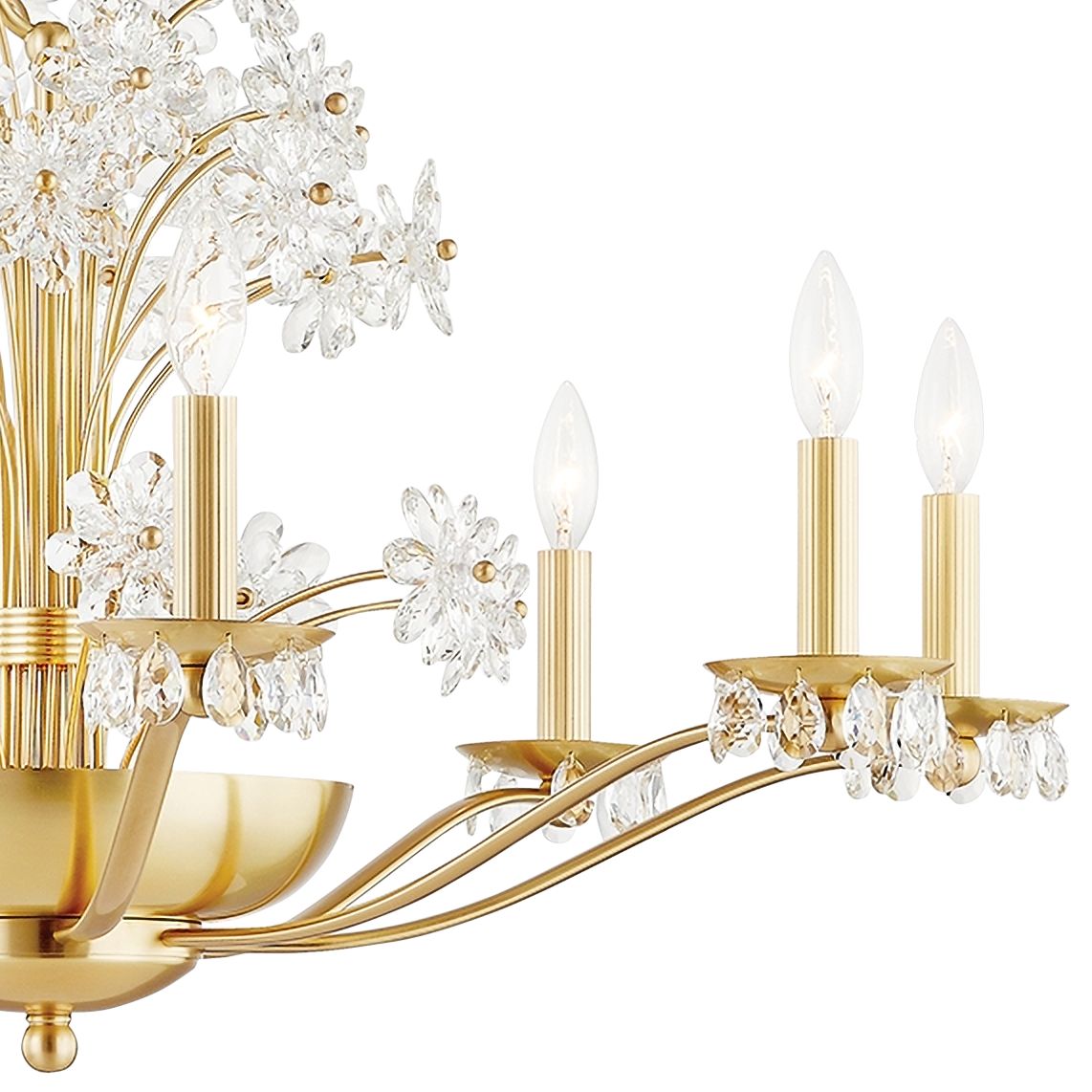 Beaumont 10-Light Aged Brass Chandelier with Clear Shade