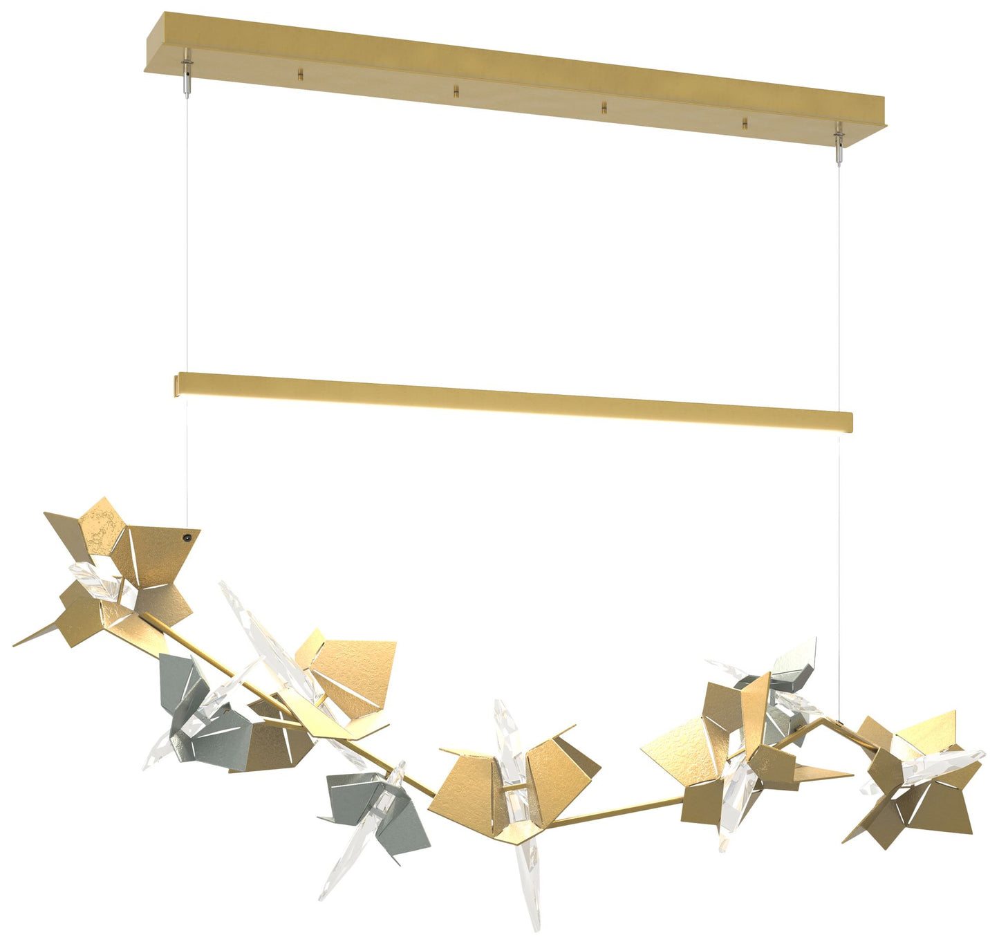 Belladonna 50.3"W  Accented Modern Brass Standard LED Pendant