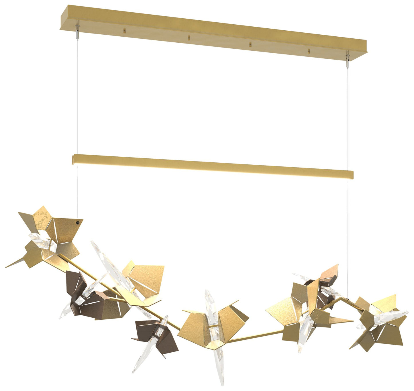 Belladonna 50.3"W Bronze Accented Modern Brass Standard LED Pendant