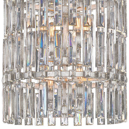 Belle Aurore 17"W Silver Leaf Crystal Foyer Pendant Light